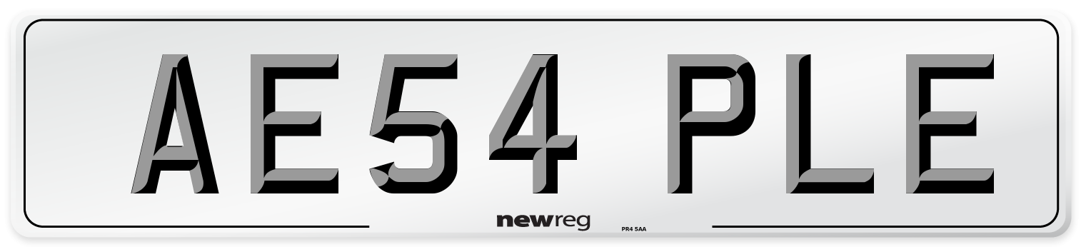 AE54 PLE Number Plate from New Reg